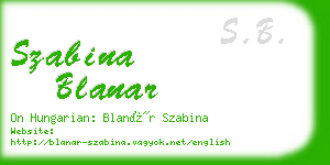 szabina blanar business card
